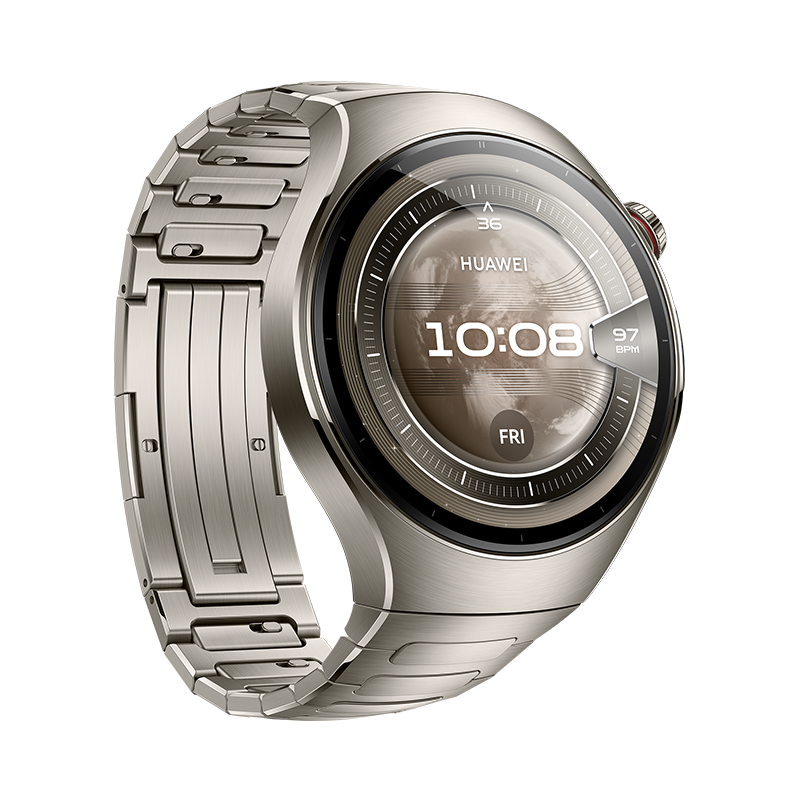 ⁦HUAWEI WATCH 5 46mm Silver (Titanium) + Free Gift (Scale)⁩ - الصورة ⁦5⁩